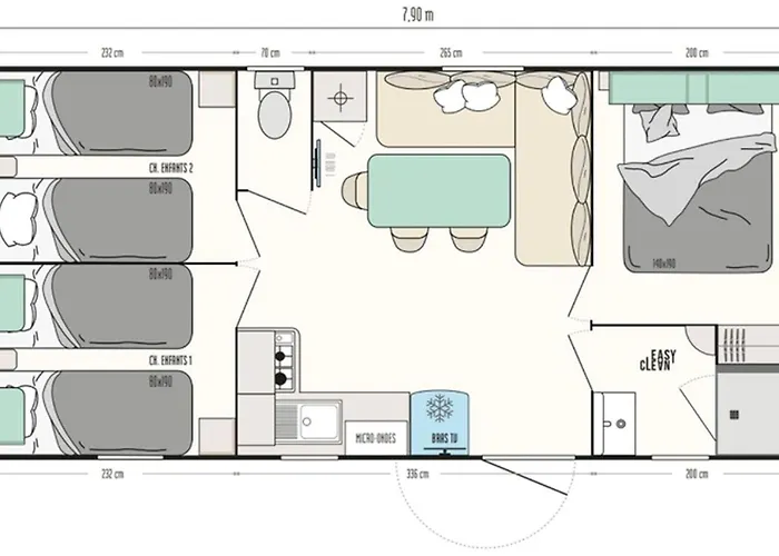 Кемпинг Mobil Avec Terrasse - 6 Pers. - Api-1-52-2038 *